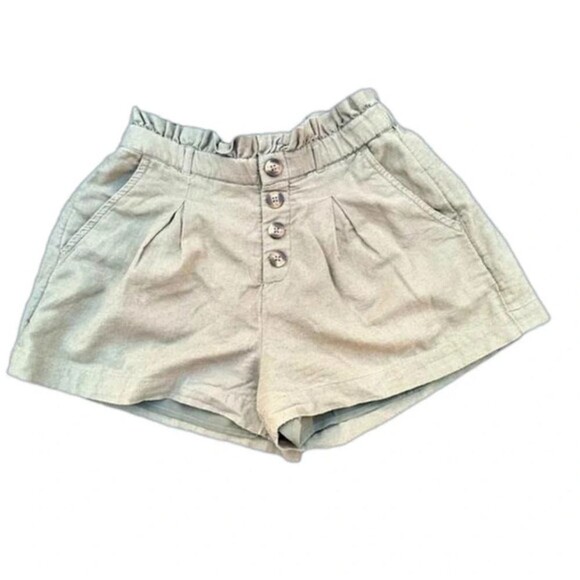 American Eagle green shorts small paper bag cinch waist women's sage preppy cute - Picture 1 of 1